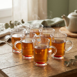 Glass Mug Set - 6 Pcs